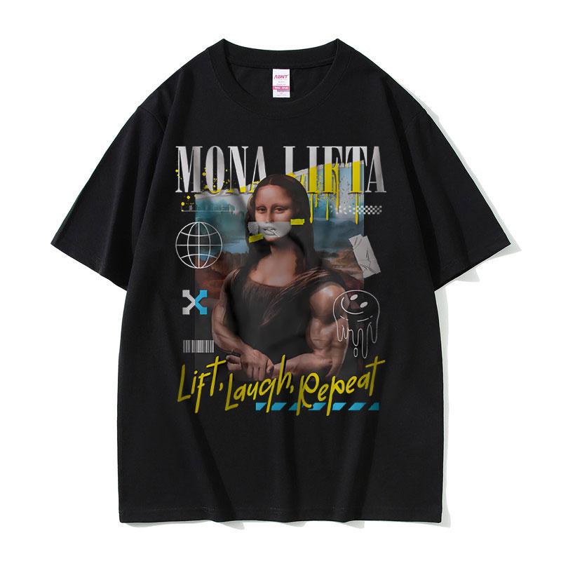 Funny Mona Lifta Oversized Pump Cover Meme Graphic Tshirt Unisex Vintage Gym Fitness Tshirt Summer Unisex Soft Cotton T Shirts S