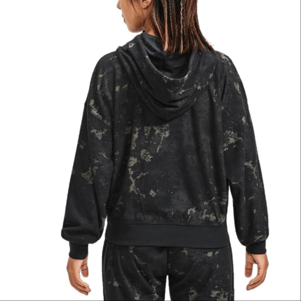 (WMNS) Under Armour Journey Terry Hoodie 'Black Grey' Women's 1376915-001