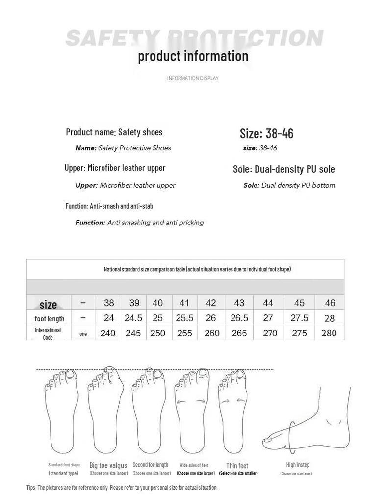 Men's Steel Toe Anti-Slip Safety Work Shoes