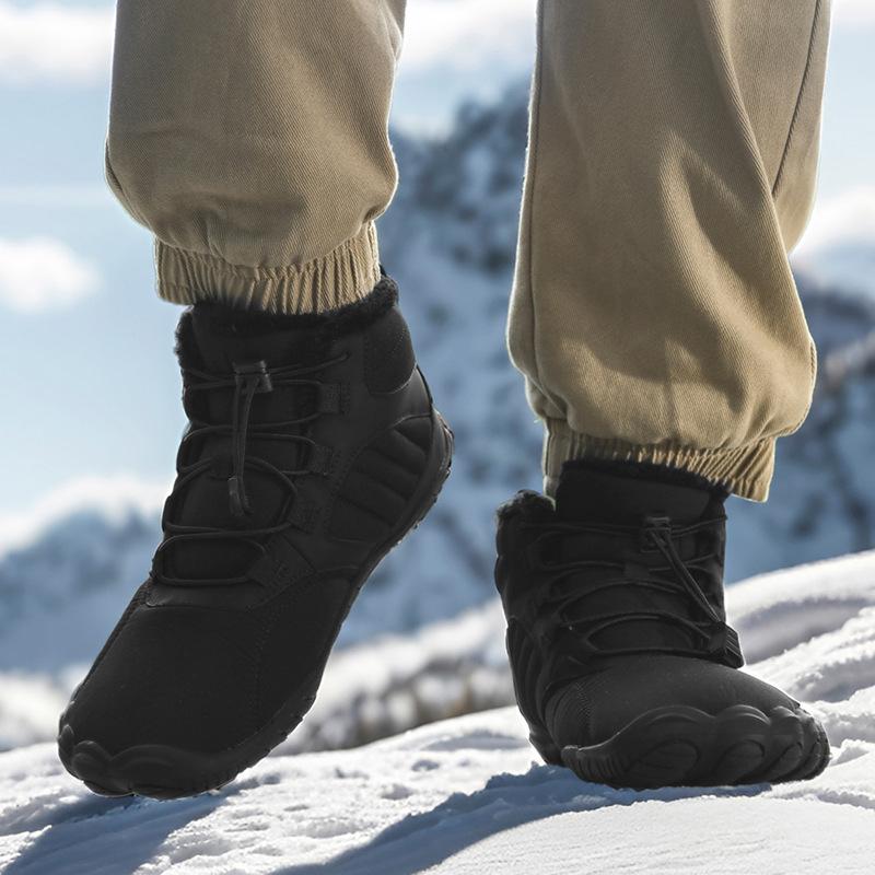 Winter Outdoor Waterproof Cotton Shoes, Piled and Thickened Warm Men's Mountaineering Snow Boots, Non-slip and Wear-resistant Men's and Women's