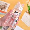 Water bottle creative cartoon children's water cup outdoor portable straw cup summer student high value accompanying cup manufacturer