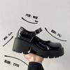 High Heels Mary Jane Schuhe Erhöhte Plateau Einzelschuhe Damen Runde Zehen Britischer Stil Kleine Lederschuhe Uniformschuhe Halbschuhe