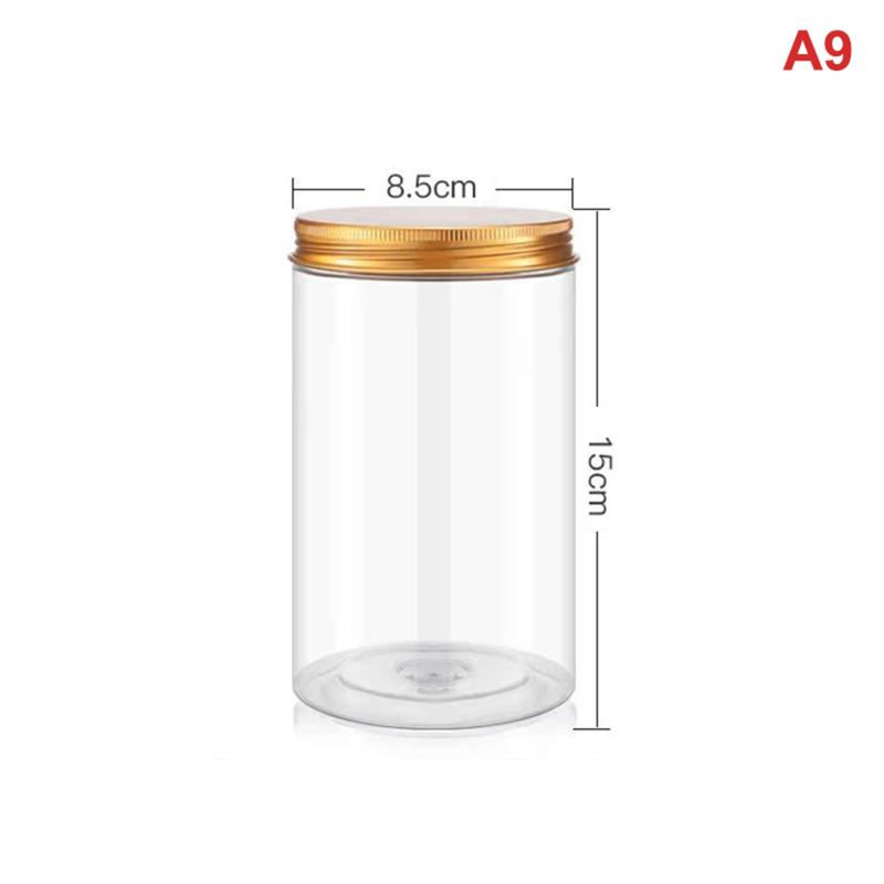 Tapa de Aluminio Frasco Sellado Plástico para Mascotas Grado Alimenticio Almacenamiento Botella de Embalaje Transparente Caramelos Aperitivos Frascos de Conservación de Té.