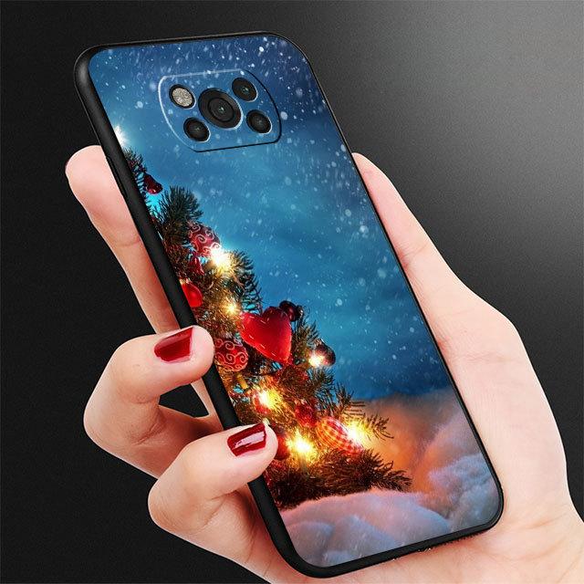 Schwarz Fall Funda Für Samsung Galaxy M13 M12 M22 M23 M33 M52 M32 5g M31 M30s M51 M31s M11 m31 Prime Weihnachten Baum Nette Coque