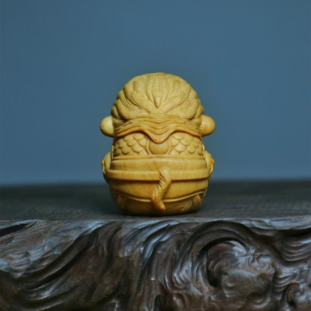 Woodcarving Monkey Mini Ornament Chinese Style Handle Gift Pendant Decoration