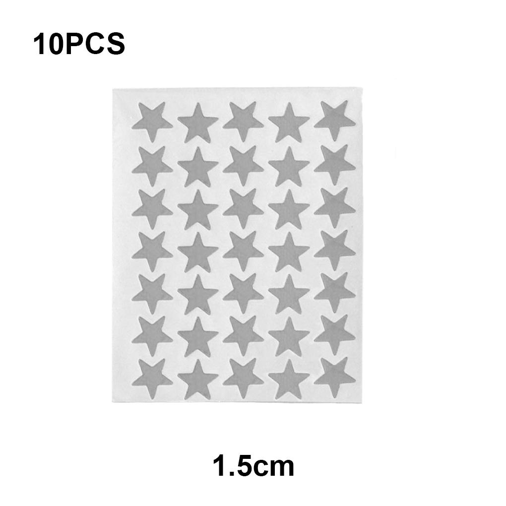 10 Sheets Award Flash Sticker Five-pointed Star Removable Praise Label Kindergarten Decorations Reward Decals Supplies