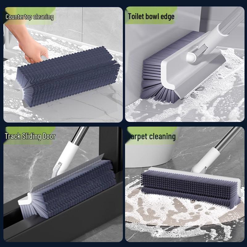 Spazzola 5-in-1 con Manico Lungo per Fessure e Pavimenti per la Pulizia di Bagni e Piastrelle