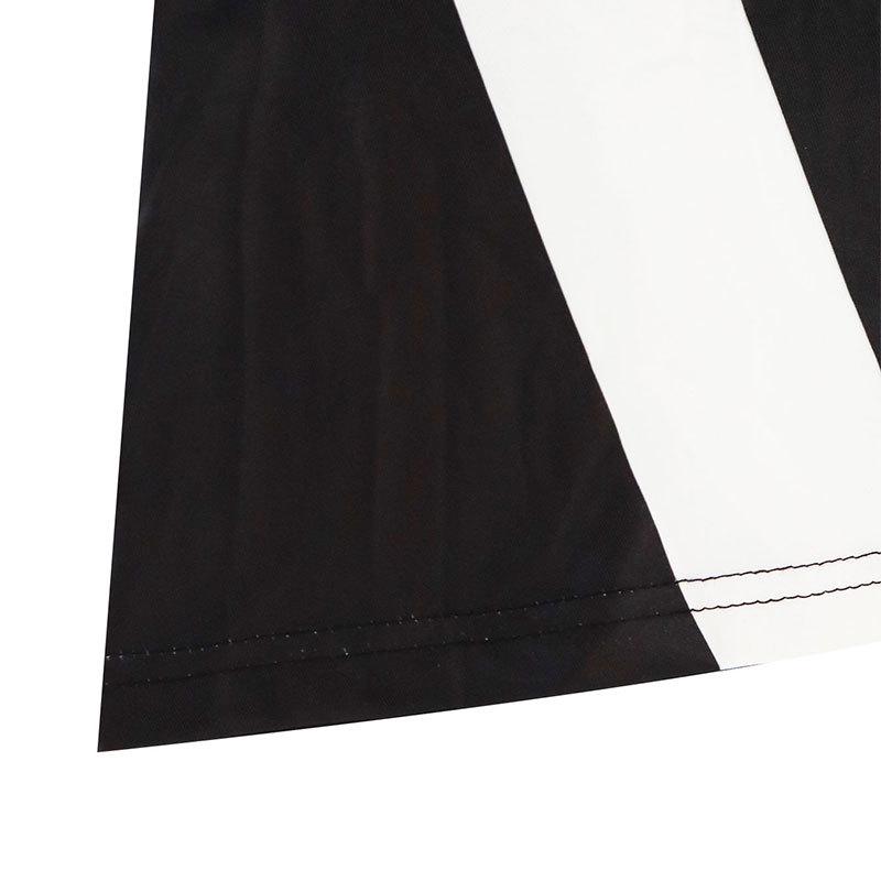 AC719 Damen Schwarz & Weiß Digitaldruck Gestreiftes T-Shirt Kleid mit Neunarm, Europäischer & Amerikanischer Stil