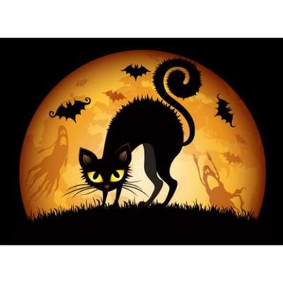 Diamantstickerei DIY Diamantmalerei Diamantstickerei Halloween Katze
