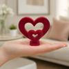Yousheng 3D Printed Love Heart Figurine, Hollow Double Red Love Heart Statue, Heart Shape Desktop Decoration, Romantic Gifts for Valentines Day