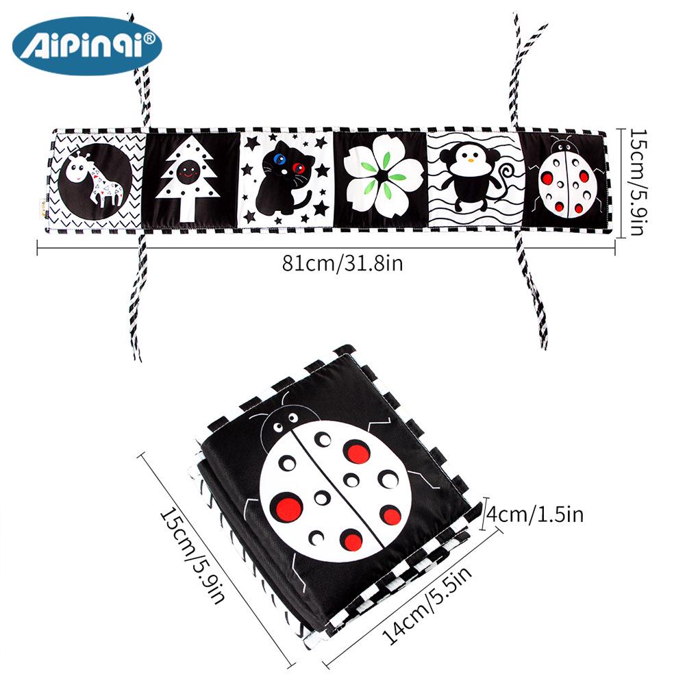 Aipinqi Black & White Crib Bumper Tear-Resistant Teething Book