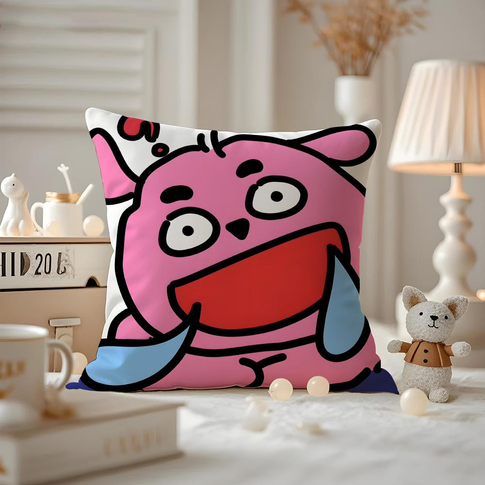 Weird Expression Doodle Cushion Cover Pattern Printed Pillowcase For Living Room Sofa Cushion Cover & Bedroom Decor
