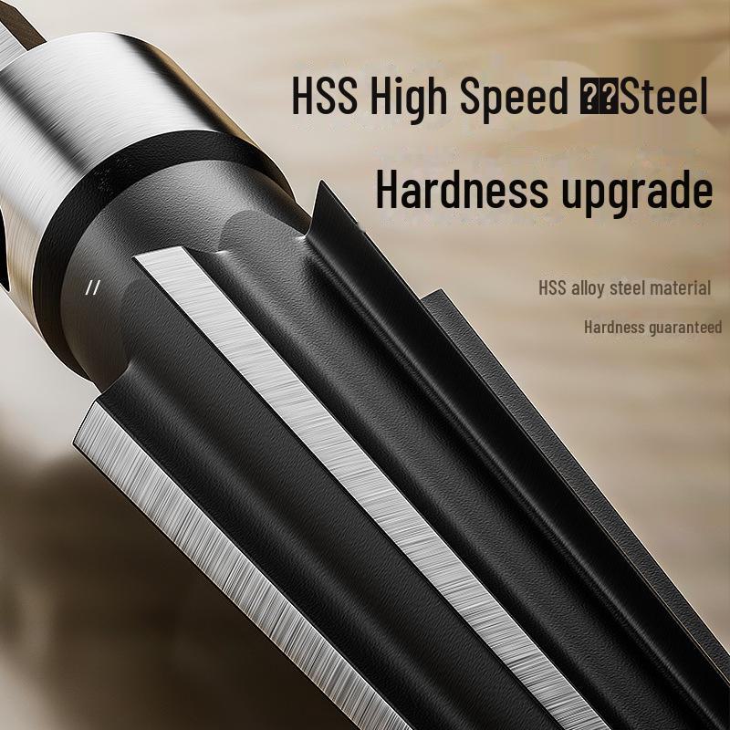 High-Speed Steel Taper Reamer - Straight Handle, Hexagonal Cone, High Hardness for Woodworking and Metal Expansion