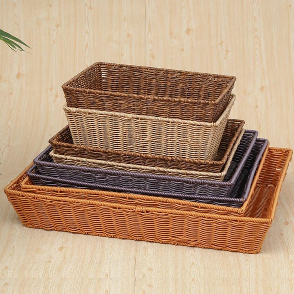 Hardness Rattan Wicker Woven Serving Baskets Handwoven Rattan Basket