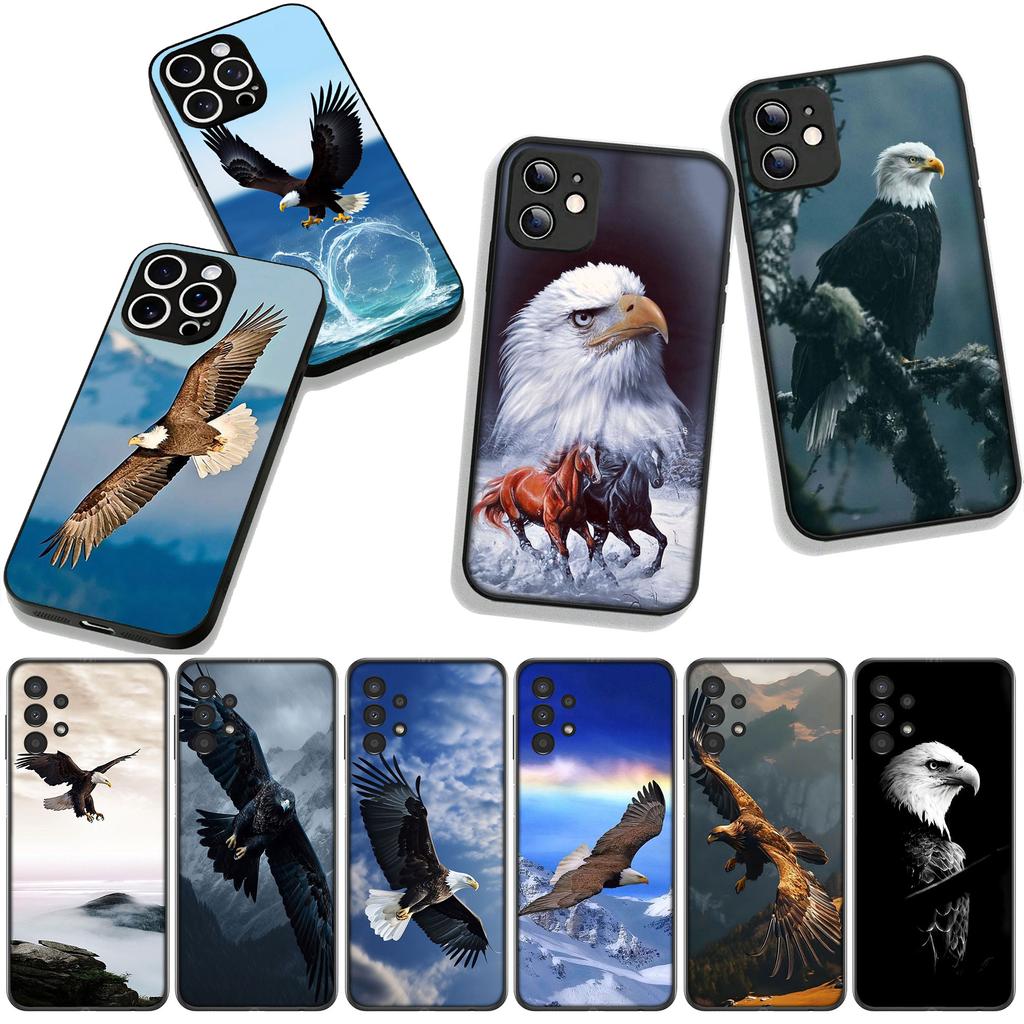 Cover for Samsung Galaxy A25 A37 A57 A12 A14 A31 A41 A50 A51 A70 A71 A72 A21S A04 M15 Note 20 9 8 10 Phone Case Bald Eagle Cute