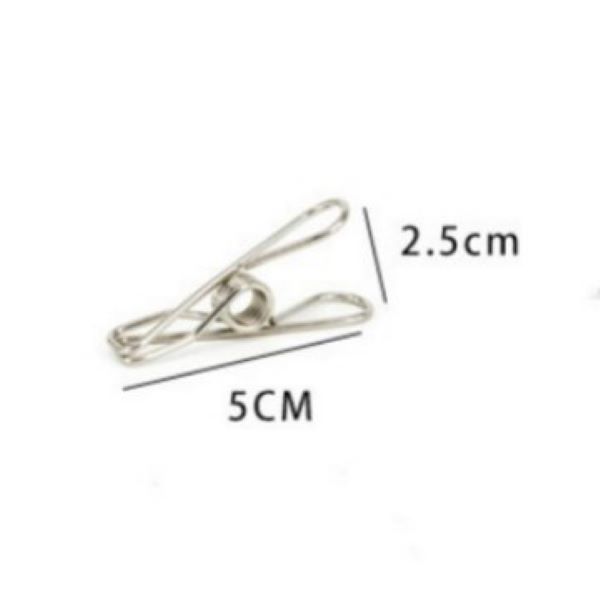 1PCS Multifunctional Stainless Steel Binder Clip Hook for Hanging Bathroom Fixed Clip Windproof Clothes Drying Rack Clothespin with Hook