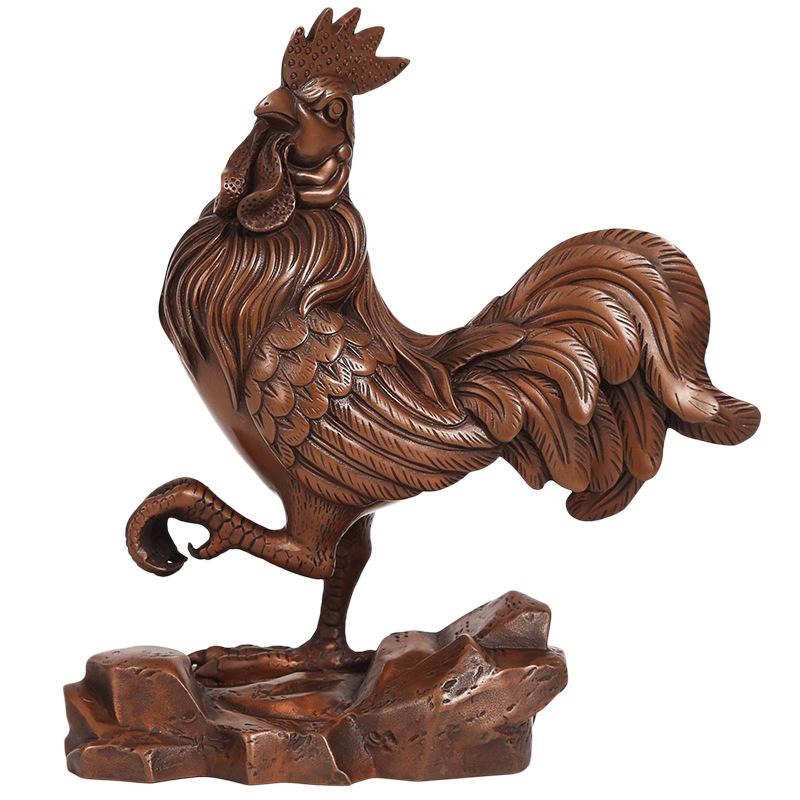 Chinese Zodiac Of Rooster Chicken Handicraft Equipment Ornaments Home Decoration Copper Jewelry