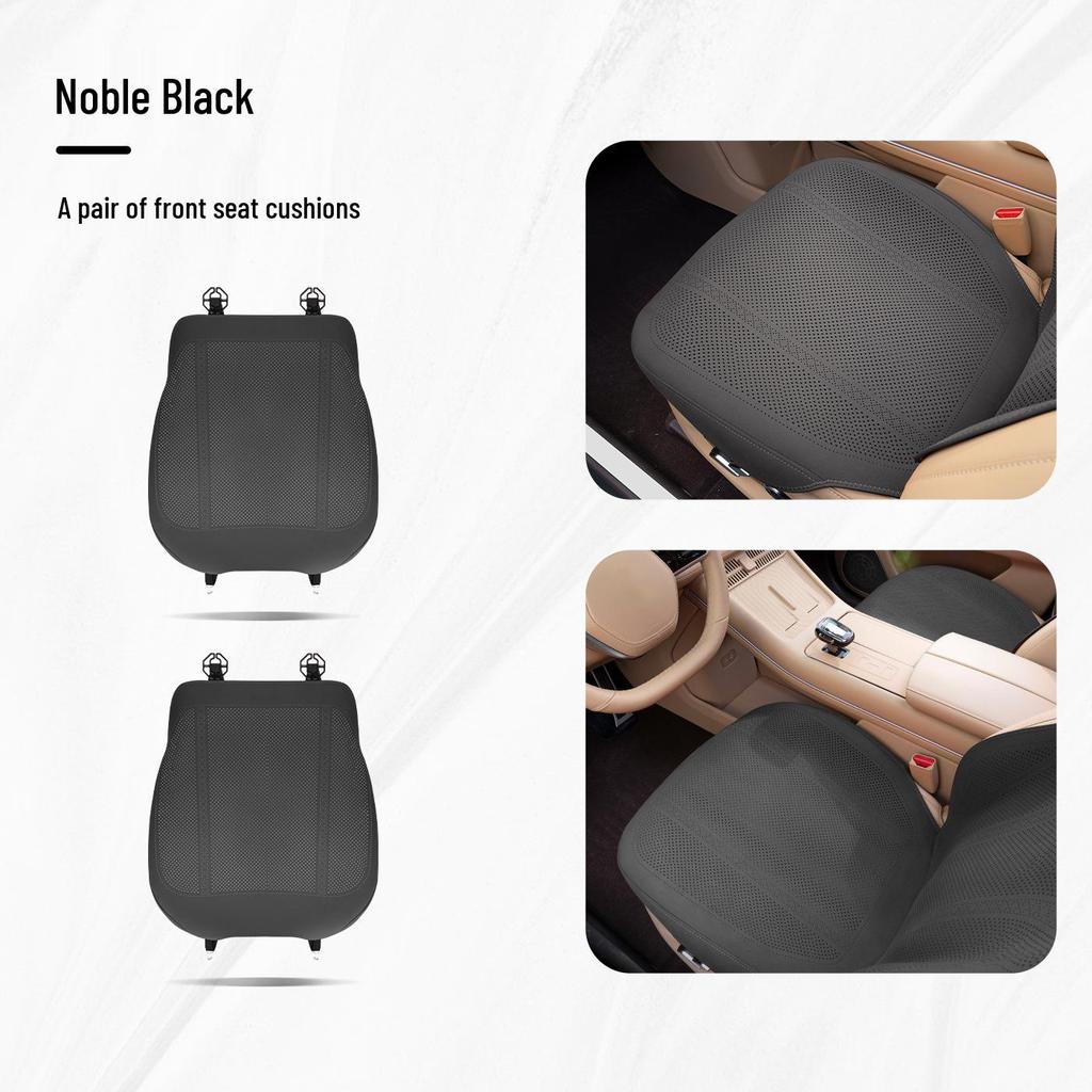 Denza Four Seasons Breathable Car Seat Cushion - Comfortable, Thin Plush, Single-Piece Cover