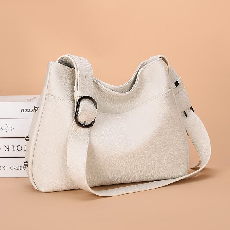 Kožená dámská taška Taška pro matku středního věku Velkokapacitní taška přes rameno a do ruky Měkká kůže Vysoká kvalita Batoh