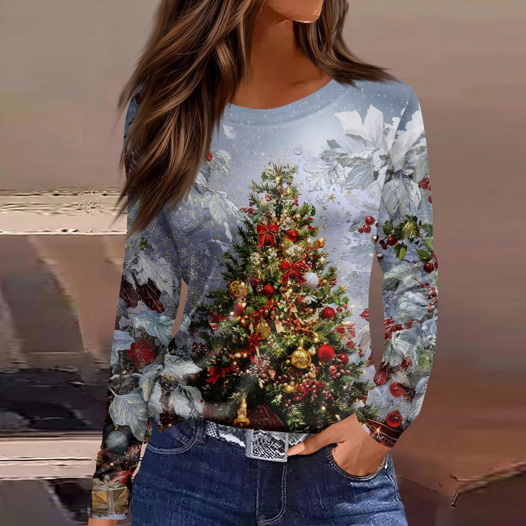 Womens's Fashion Casual Halloween Print V-neck Mid Length Pocket 3/4 Sleeve Top