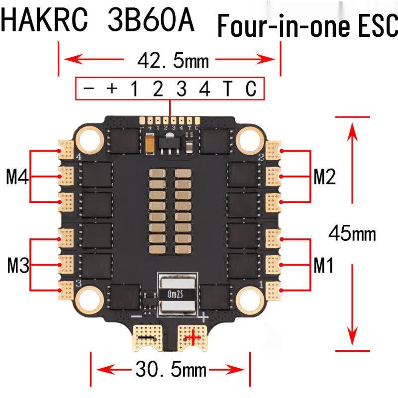 HAKRC 32-bit 60A 4-in-1 Brushless ESC for FPV Drones