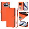 Wallet Case for Phone - Leather/PU, Orange, With Lanyard