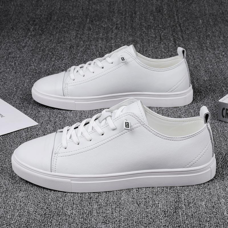 

Модные белые кроссовки мужские повседневные туфли из натуральной кожи на шнуровке базовые мужские туфли дышащие для отдыха прогулки скейтборд балетки мужские 44