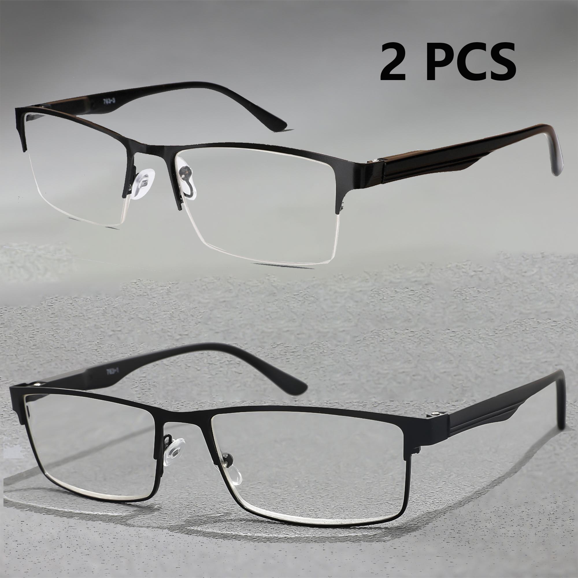 

2 шт. Очки для чтения для мужчин, линзы, блокирующие синий свет, пружинные петли для мужчин и женщин, регулируемые, удобные, для коррекции зрения 1.5