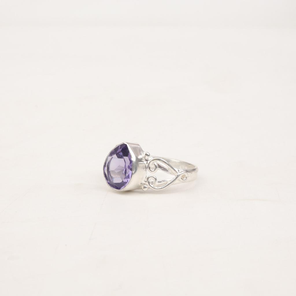 Natural Iolite Gemstone 925 Sterling Silver Jewelry Handmade Designer Boho Ring RR-46-10