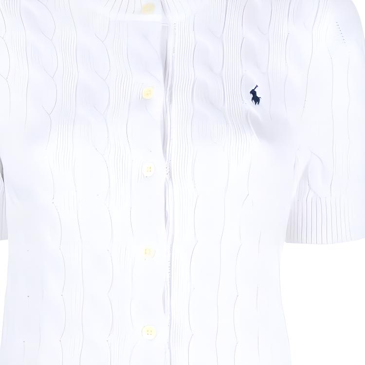 Polo Ralph Lauren Ss23 Logo Embroidered Cable Knit Long Sleeve Sweater Women sweater White 211906814-001