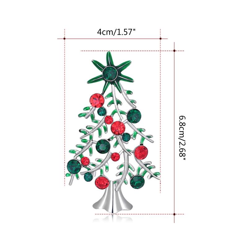 Emaille Anstecknadel Weihnachtsbäumchen Abzeichen Brosche Anstecknadeln für Kleidung Taschen Jacken Bunte Strasssteine Brosche Handwerk Weihnachten