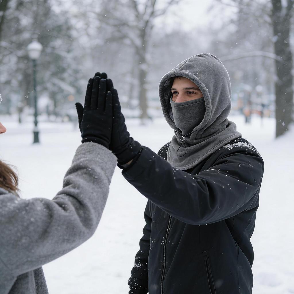 Winter Hood Hat Windproof Breathable Adjustable Drawstring Warmer Winter Hood Hat For Cold Weather Cycling Outdoor Work Hiking
