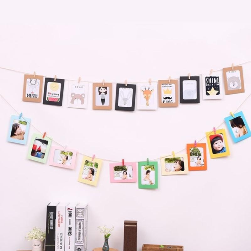 Photo Hanging Paper Display Set, 10 Pack 6 in Size for Home Display, Party Use and Travel Photo Presentation Each Day