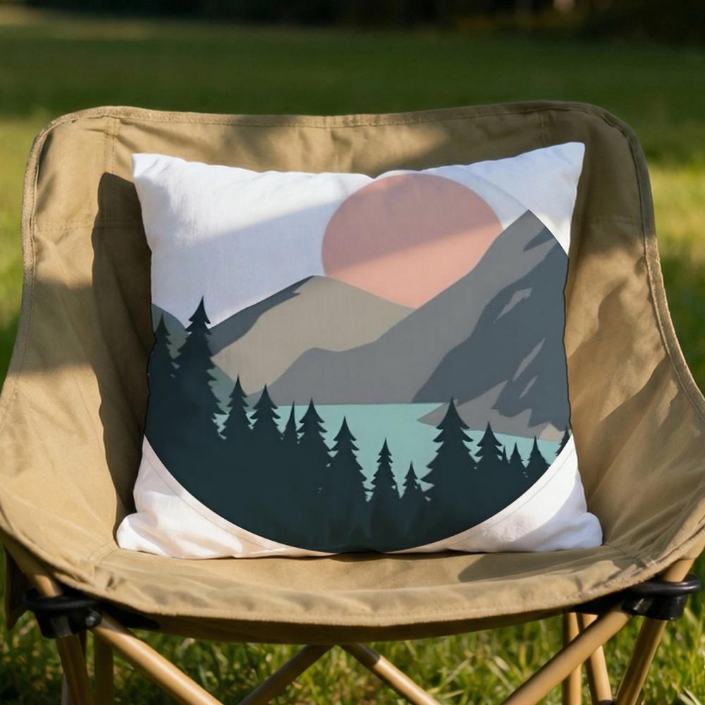 Classic Sunrise Cartoon Cushion Cover Soft Reversible Durable Pillow Cover MultiScene Use for Home Car Daily Comfort
