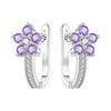 Elegant Orchid And Tulip Floral Hoop Earrings For Women Sophisticated Botanical Design Dainty Jewelry Gift