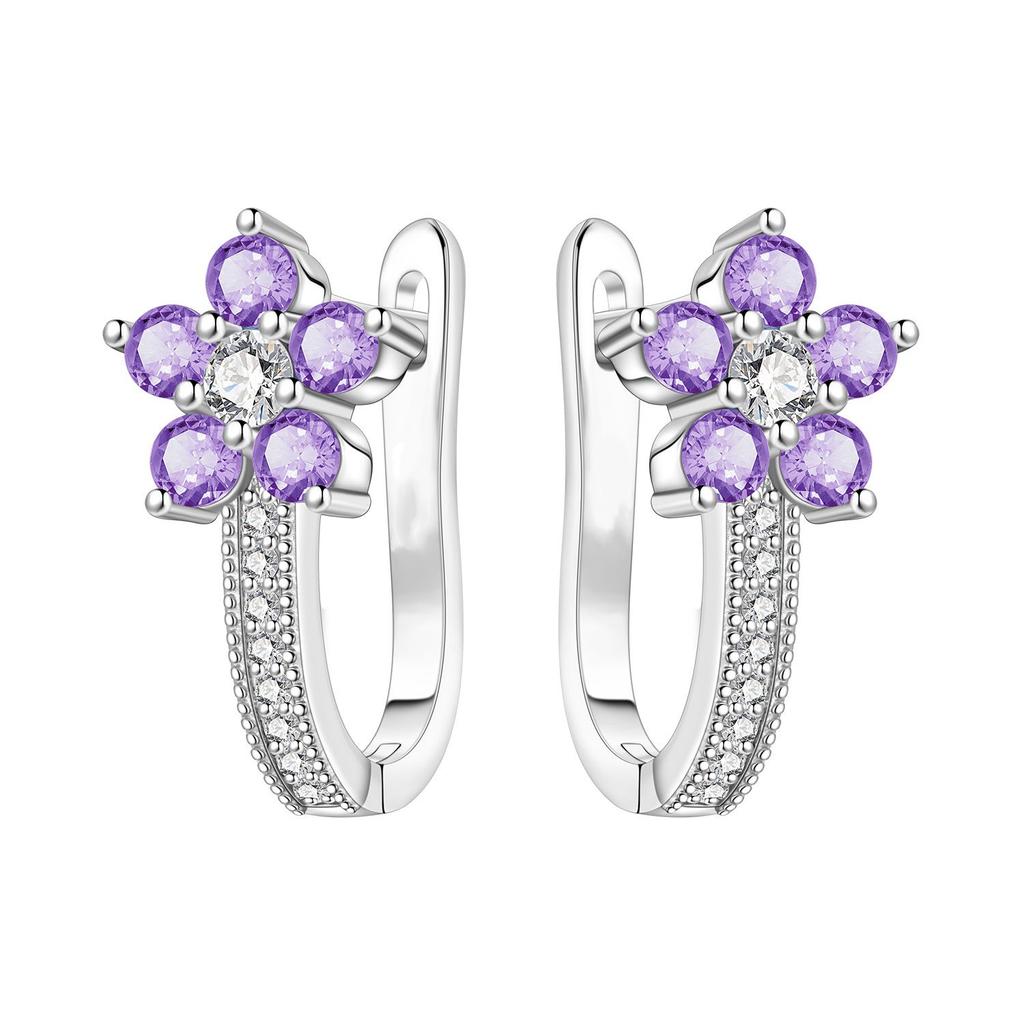 Elegant Orchid And Tulip Floral Hoop Earrings For Women Sophisticated Botanical Design Dainty Jewelry Gift