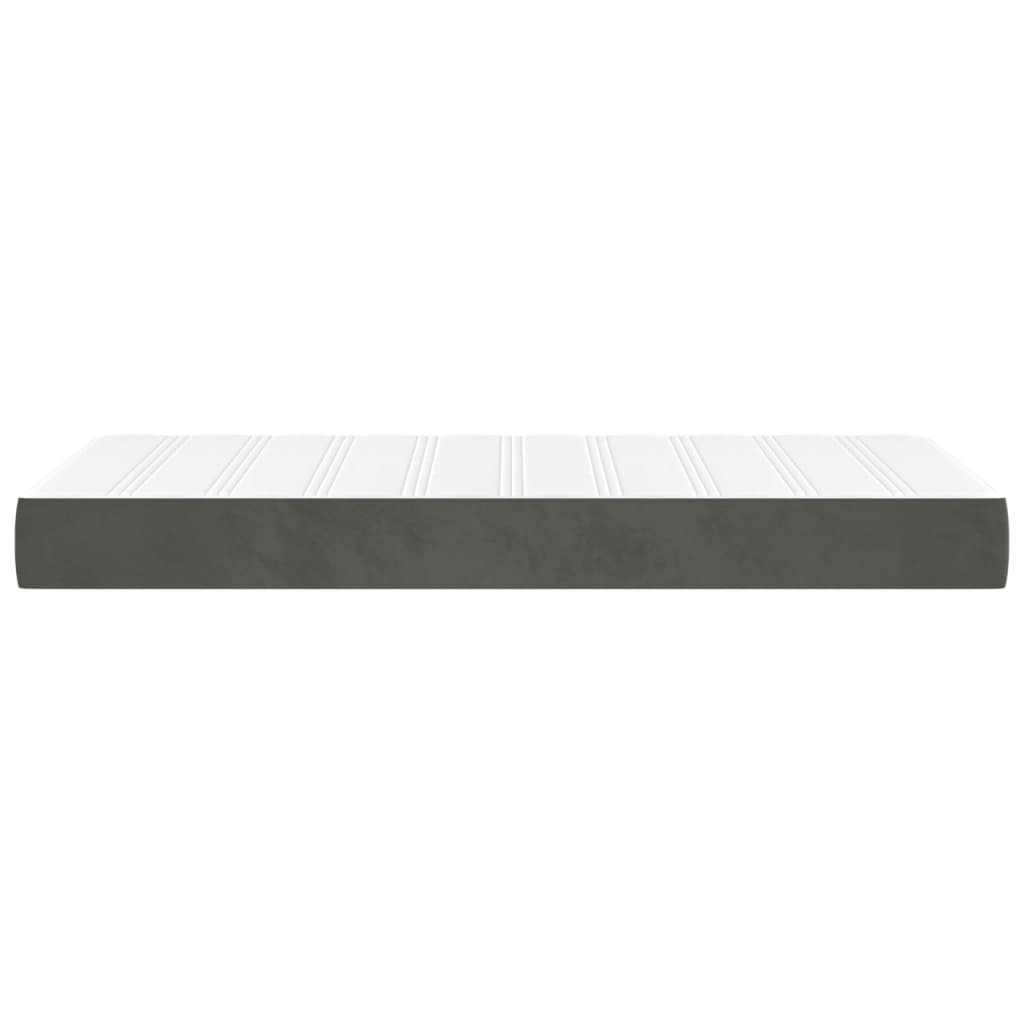 Pocket Spring Mattress Medium Firm Dark Grey 90 x 200 x 20 cm Velvet