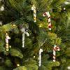 Ornements d'Arbre de Noël Canne de Noël Rouge et Blanc - Décorations Argent Or Fait Main