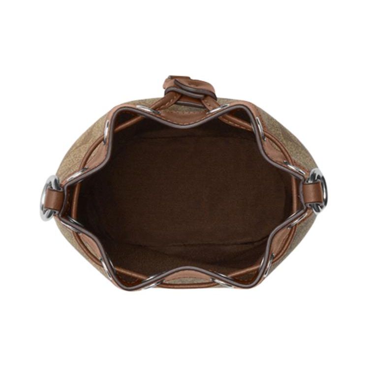Coach Dempsey 14 Classic Vintage Floral Print Drawstring Bucket Bag Women Bags Brown CR145-SVWQ3