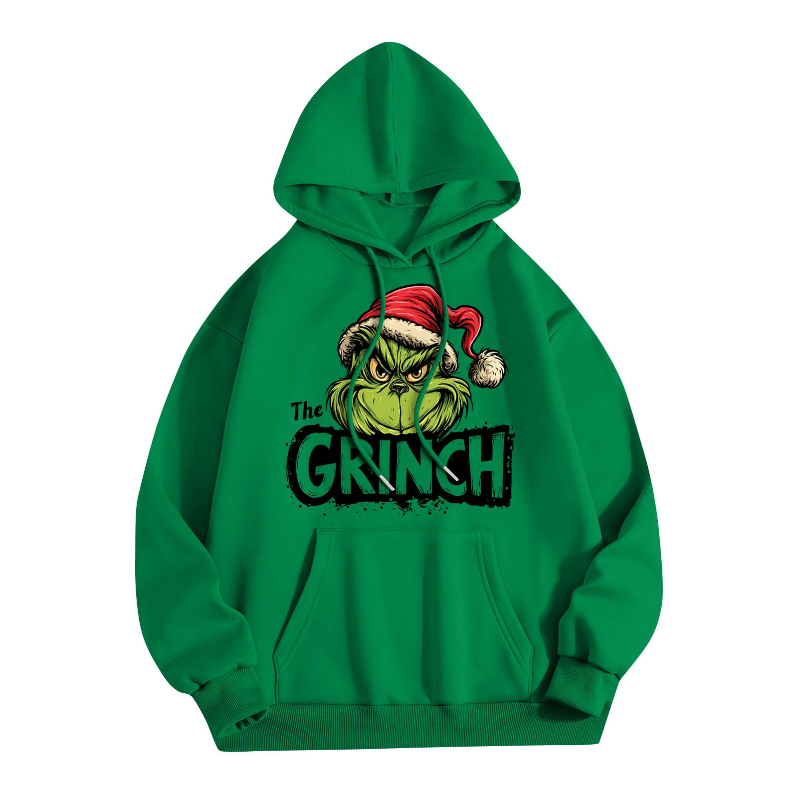 

Женская модная повседневная толстовка с капюшоном и карманами с рождественским принтом M