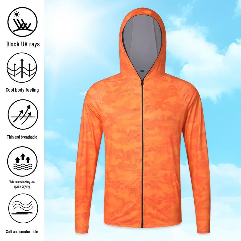 Men's Lightweight Camouflage Ice Silk Sun Protection Suit for Outdoor Fishing - Breathable & Anti-Mosquito