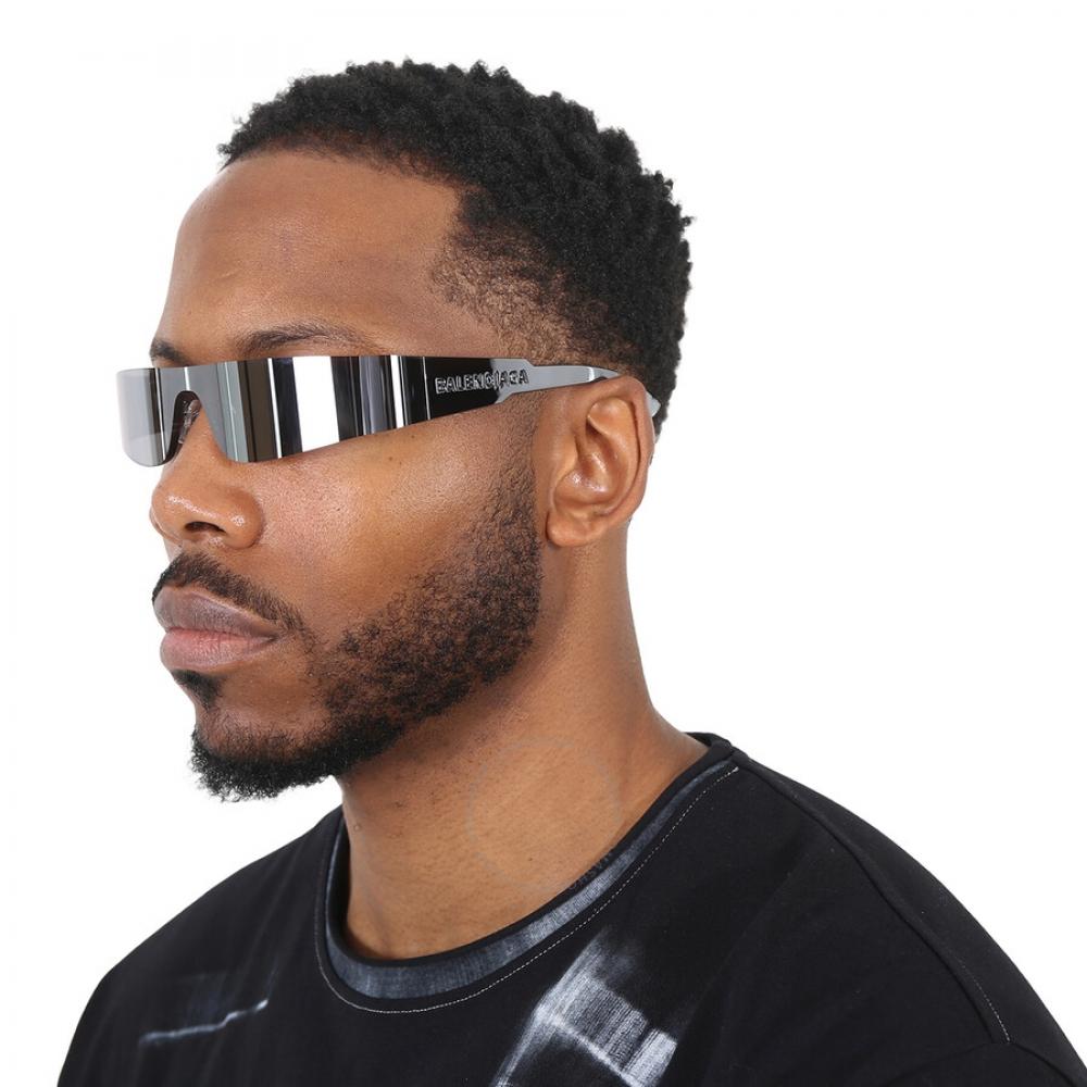 Ochelari de soare unisex dreptunghiulari argintii Balenciaga Bb0041s 002 99