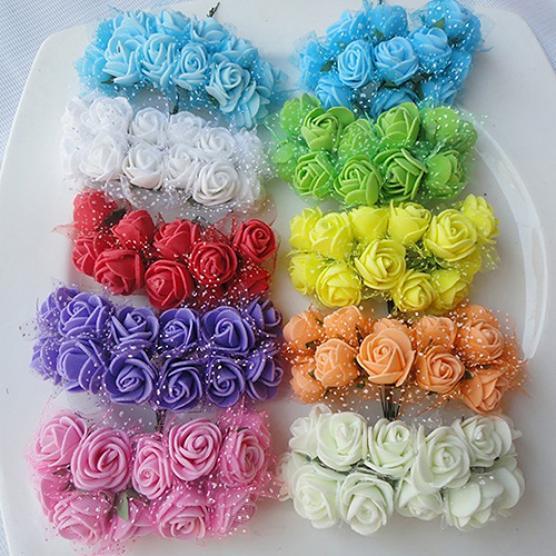 144pcs Roses Artificial Mini Rose Flowers Bouquet Wedding Party Home Decor DIY 144pcs Roses Artificial Mini Rose Flowers Bouquet Wedding Party Home Decor DIY
