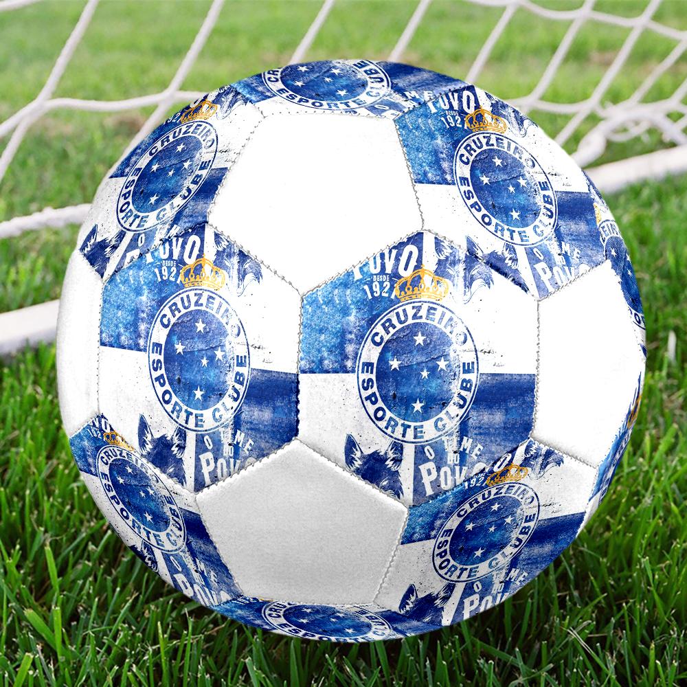 Cruzeiro Esporte Clube Soccer Ball, Colorful, Suitable for All Ages, Machine-stitched, PVC Material, Competition Grade, Durable and High Bounce