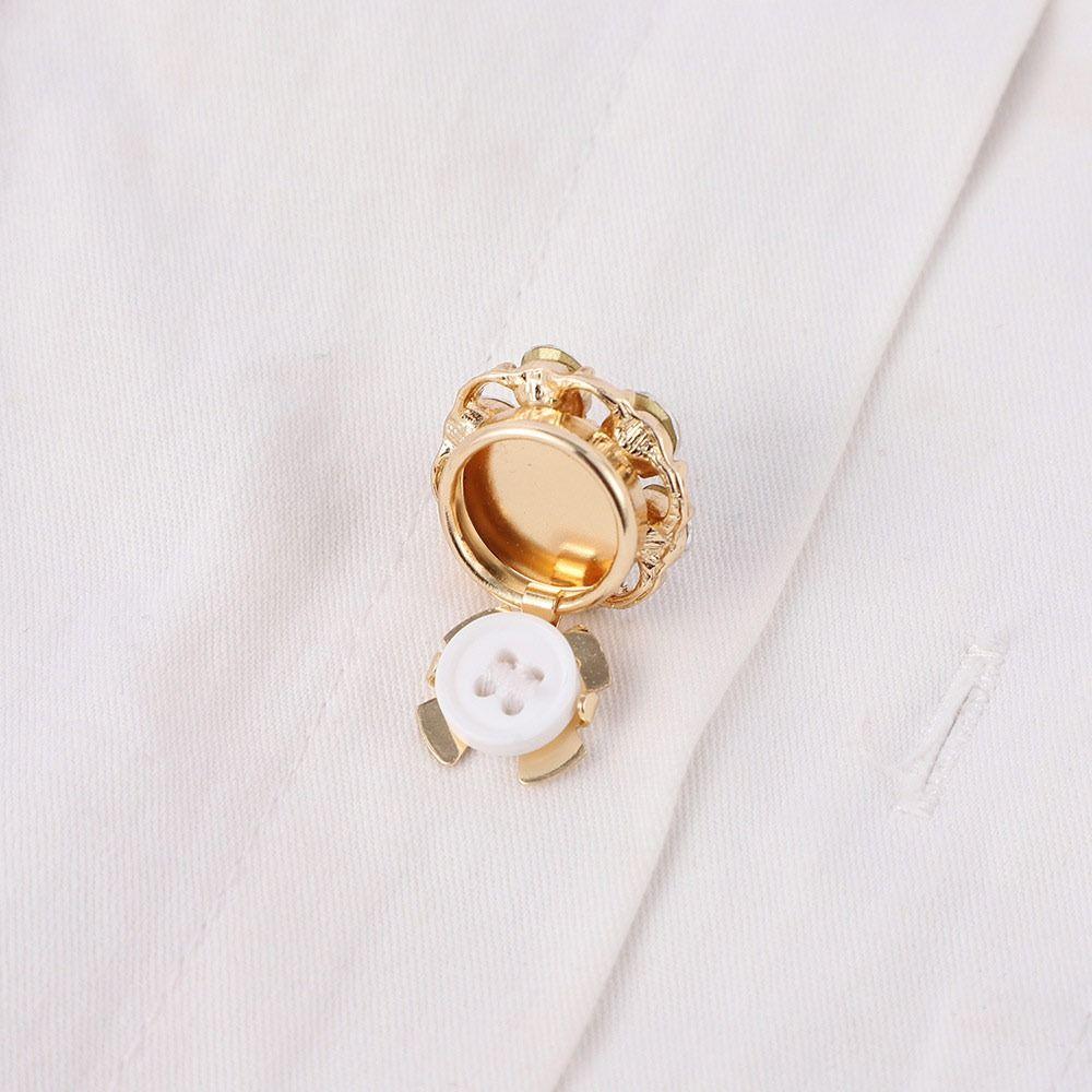 1PC Rhinestone Pearl Flower Button Covers Alloy Cufflinks Button Cover  for Shirt Dress Decoration
