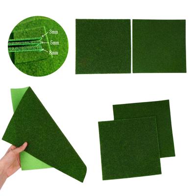 Tapete de Grama Quadrado 15/30cm Espessura 3mm 5mm 8mm Tapete de Gramado Artificial Para Projeto DIY Cena de Modelo Acessórios de Layout de Ferrovias