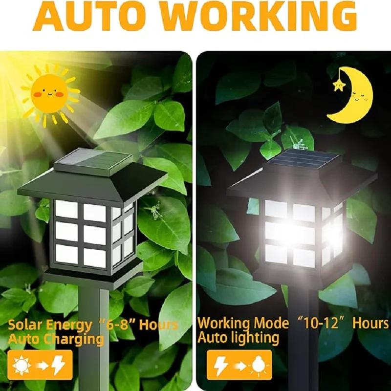 2/4/6Pcs Solar LED Pathway Lights Outdoor Waterproof Walkway Garden Decor Street Lamp for Landscape Yard Patio Driveway