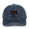 Black cat print vintage baseball cap for men and women, fashionable and casual versatile hat for shopping and dating
