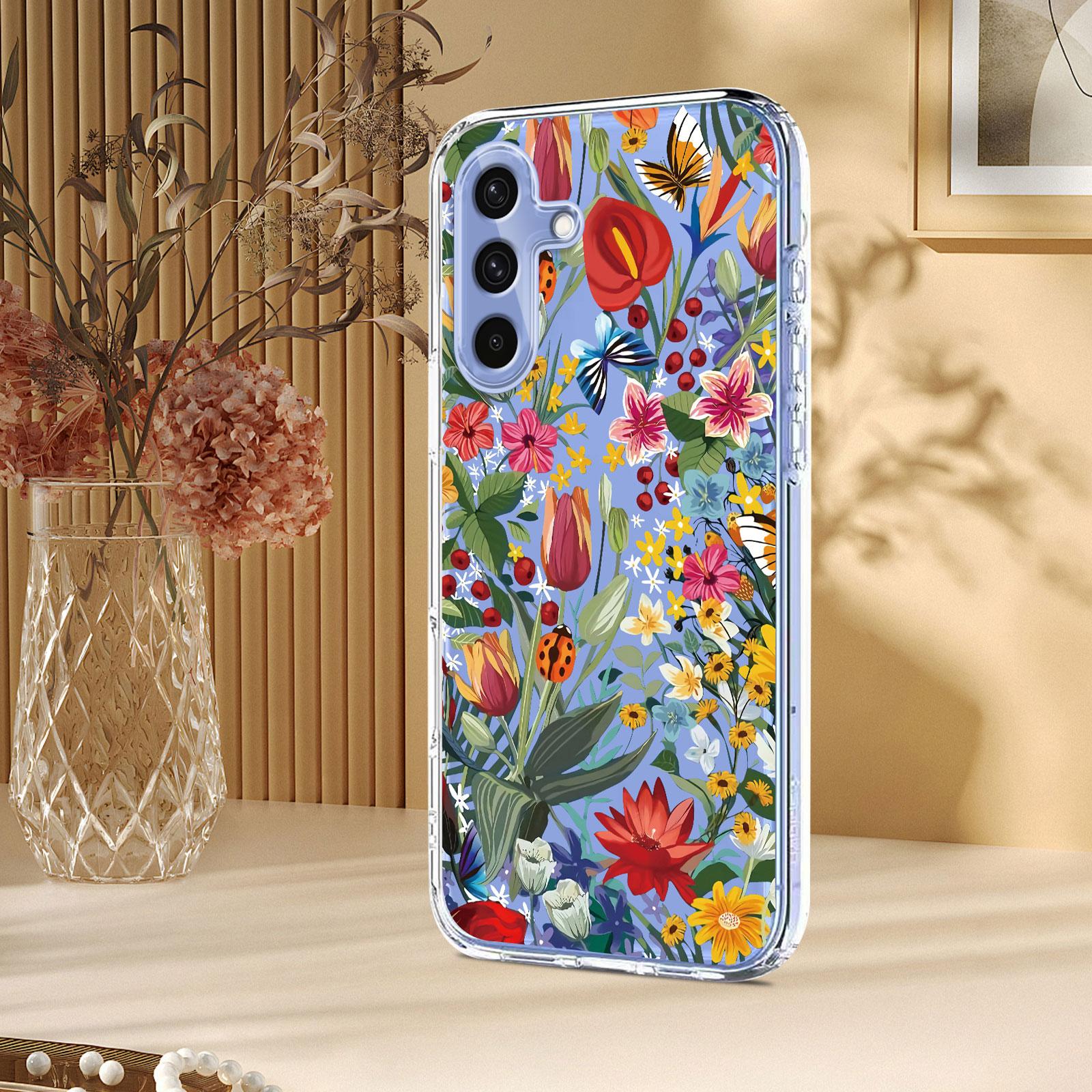 

Girls Cute Flower Clear Phone Case on For Samsung Galaxy A17 A07 A56 A36 A26 A16 A06 4G 5G Bumper Shockproof Cover Cases Fundas Galaxy A17 5G
