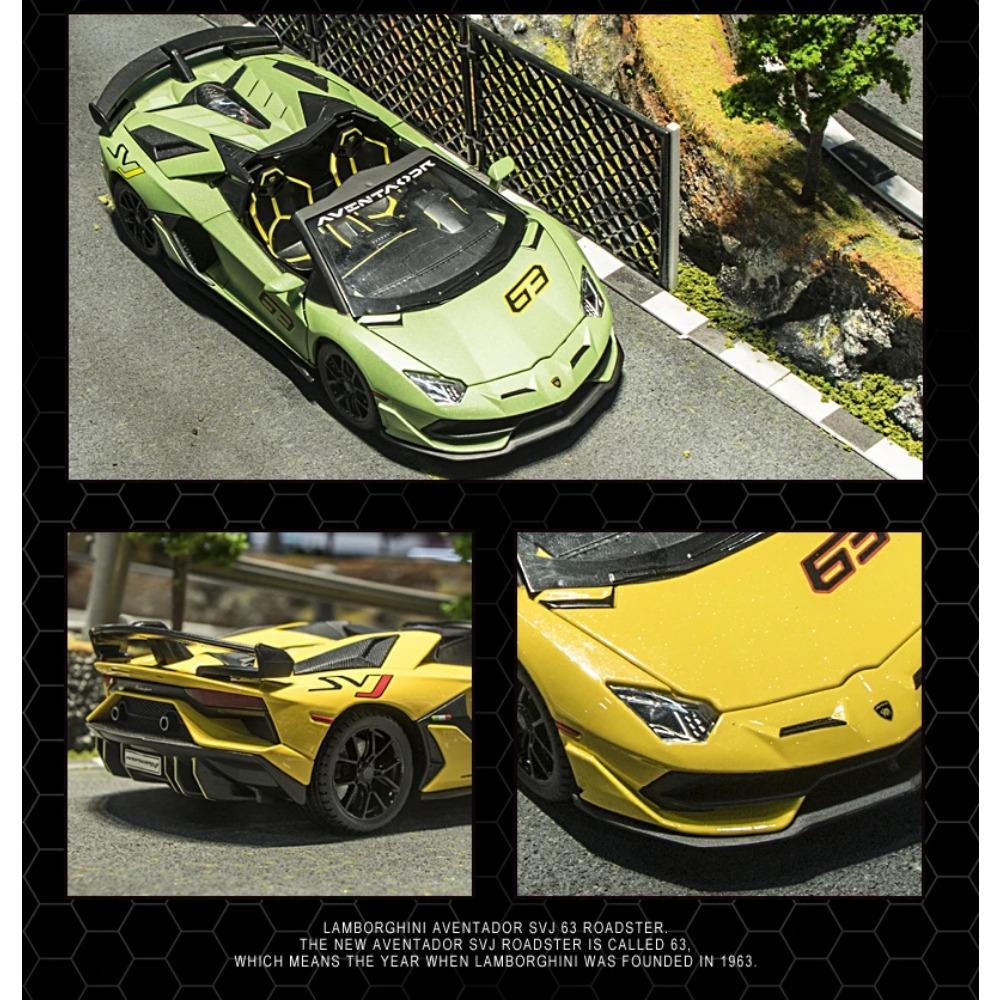 1/24 Scale Lamborghini SVJ63 Racing Car Simulation Alloy Car Model Sound and Light - Suitable for Children's Toys and Collections